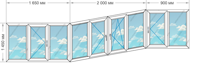 Цены на остекление балконов и лоджий в домах серии П-3 размером 4550x1450