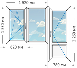 Цены на пластиковые окна ПВХ в домах серии 1-511/5 размером 2300x2260