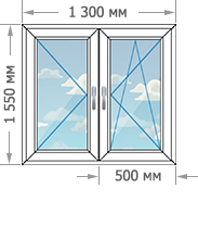 Цены на пластиковые окна ПВХ в домах серии Смирновская Башня размером 1300x1550