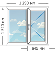 Цены на пластиковые окна ПВХ в домах серии II-49 размером 1290x1520