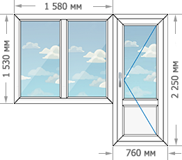 Цены на пластиковые окна ПВХ в домах серии И-522А размером 2340x2250
