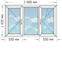 Цены на пластиковые окна ПВХ в домах серии ПД-4 размером 2060x1420