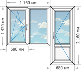 Цены на пластиковые окна ПВХ в домах серии ПД-4 размером 1840x2160