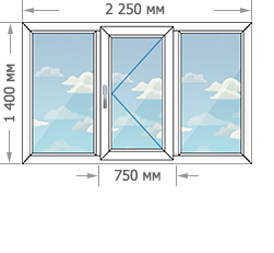 Цены на пластиковые окна ПВХ в домах серии И-155 размером 2250x1400
