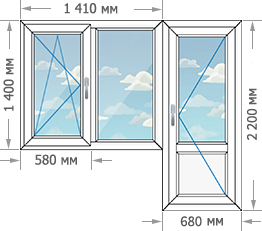 Цены на пластиковые окна ПВХ в домах серии П-3 размером 2090x2200