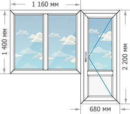 Цены на пластиковые окна ПВХ в домах серии П-3 размером 1840x2200