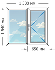 Цены на пластиковые окна ПВХ в домах серии И-700А размером 1300x1540
