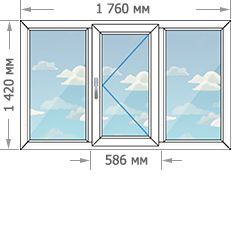 Цены на пластиковые окна ПВХ в домах серии КОПЭ размером 1758x1420