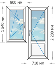 Цены на пластиковые окна ПВХ в домах серии II-68-02 размером 1510x2200