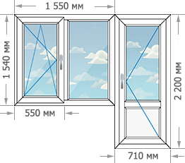 Цены на пластиковые окна ПВХ в домах серии II-68-22 размером 2260x2200