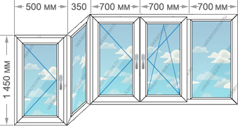 Цены на остекление балконов и лоджий в домах серии И-155 размером 2950x1450