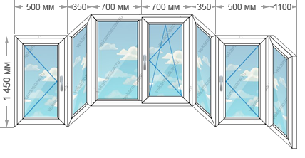 Цены на остекление балконов и лоджий в домах серии И-155 размером 4200x1450