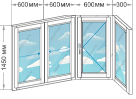 Цены на алюминиевое остекление балконов и лоджий в домах серии II-57 размером 2100x1450