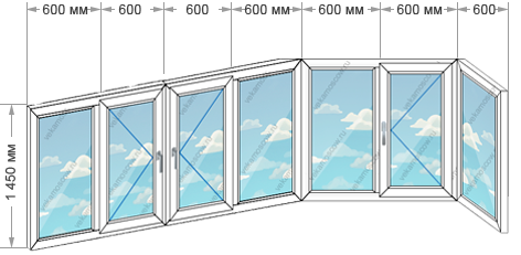 Цены на остекление балконов и лоджий в домах серии ПД-4 размером 4200x1450