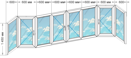 Цены на остекление балконов и лоджий в домах серии ПД-4 размером 4800x1450