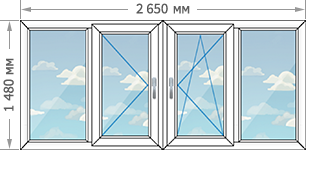 Цены на остекление балконов и лоджий в домах серии П-30 размером 2648x1480