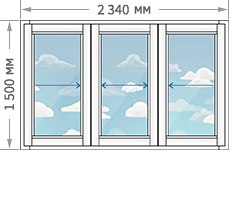 Цены на алюминиевое остекление балконов и лоджий в домах серии II-49 размером 2340x1500