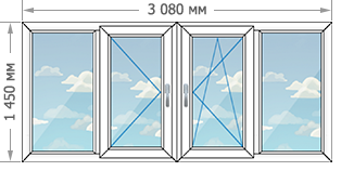Цены на остекление балконов и лоджий в домах серии П-42 размером 3080x1450
