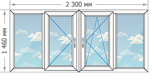 Цены на остекление балконов и лоджий в домах серии П-46М размером 2300x1460