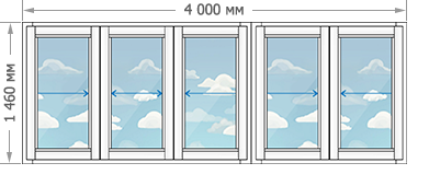 Цены на алюминиевое остекление балконов и лоджий в домах серии П-46М размером 4000x1460