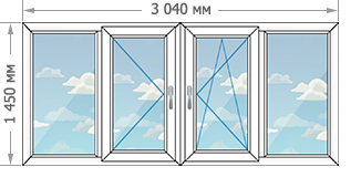 Цены на остекление балконов и лоджий в домах серии П-43 размером 3040x1450
