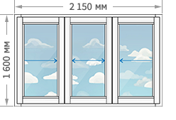 Цены на алюминиевое остекление балконов и лоджий в домах серии 1605/9 размером 2148x1600