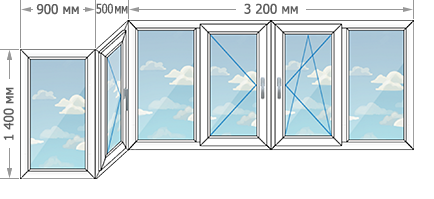 Цены на остекление балконов и лоджий в домах серии И-155 размером 4600x1400