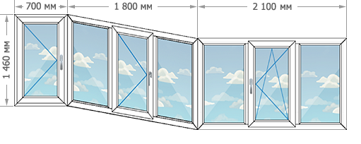 Цены на остекление балконов и лоджий в домах серии П-3 размером 4600x1460