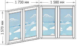Алюминиевое остекление балконов в домах серии П-3М размером 3310x1570