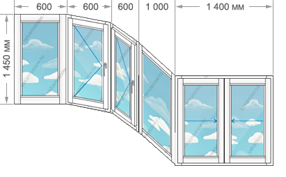 Цены на алюминиевое остекление балконов и лоджий в домах серии П-3М размером 4200x1450