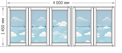 Цены на алюминиевое остекление балконов и лоджий в домах серии П-46 размером 4000x1450