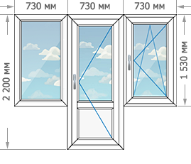 Цены на пластиковые окна ПВХ в домах серии 1-515/5 размером 2190x2200