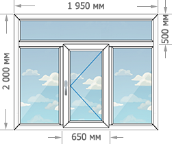 Цены на пластиковые окна ПВХ в домах серии Сталинка размером 1950x1500