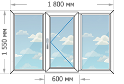 Цены на пластиковые окна ПВХ в домах серии II-67 размером 1800x1550