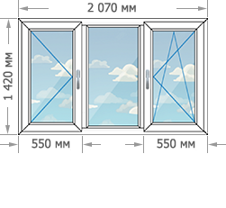 Цены на пластиковые окна ПВХ в домах серии П-46М размером 2070x1420
