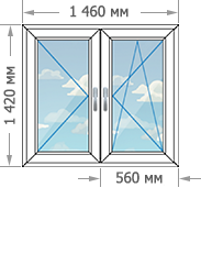 Установка пластиковых окон в домах серии П-46М размером 1460x1420