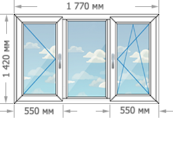Установка пластиковых окон в домах серии П-44М размером 1770x1420