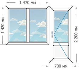 Цены на пластиковые окна ПВХ в домах серии П-42 размером 2170x2200