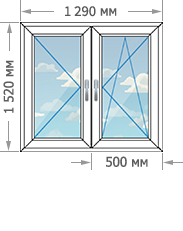 Установка пластиковых окон в домах серии II-49 размером 1290x1520