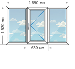 Цены на пластиковые окна ПВХ в домах серии II-49 размером 1890x1520
