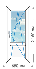 Цены на пластиковые окна ПВХ в домах серии ПД-4 размером 680x2160