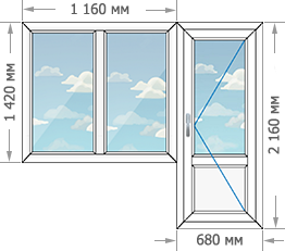Цены на пластиковые окна ПВХ в домах серии ПД-4 размером 1860x2160