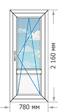 Цены на пластиковые окна ПВХ в домах серии П-111М размером 780x2160