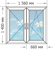 Установка пластиковых окон в домах серии И-155 размером 1560x1400