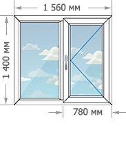 Цены на пластиковые окна ПВХ в домах серии И-155 размером 1560x1400
