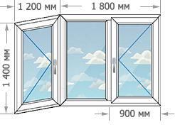 Установка пластиковых окон в домах серии И-155 размером 3000x1400