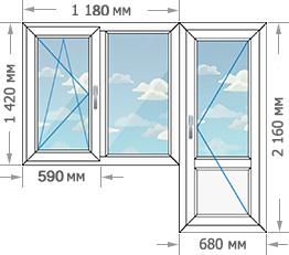 Цены на пластиковые окна ПВХ в домах серии П-44К размером 1860x2160