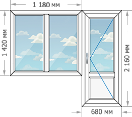 Цены на пластиковые окна ПВХ в домах серии П-44К размером 1860x2160