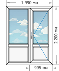 Цены на пластиковые окна ПВХ в домах серии И-209А размером 1990x2200