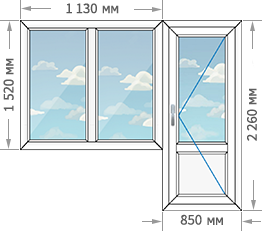Цены на пластиковые окна ПВХ в домах серии И-209А размером 1980x2260
